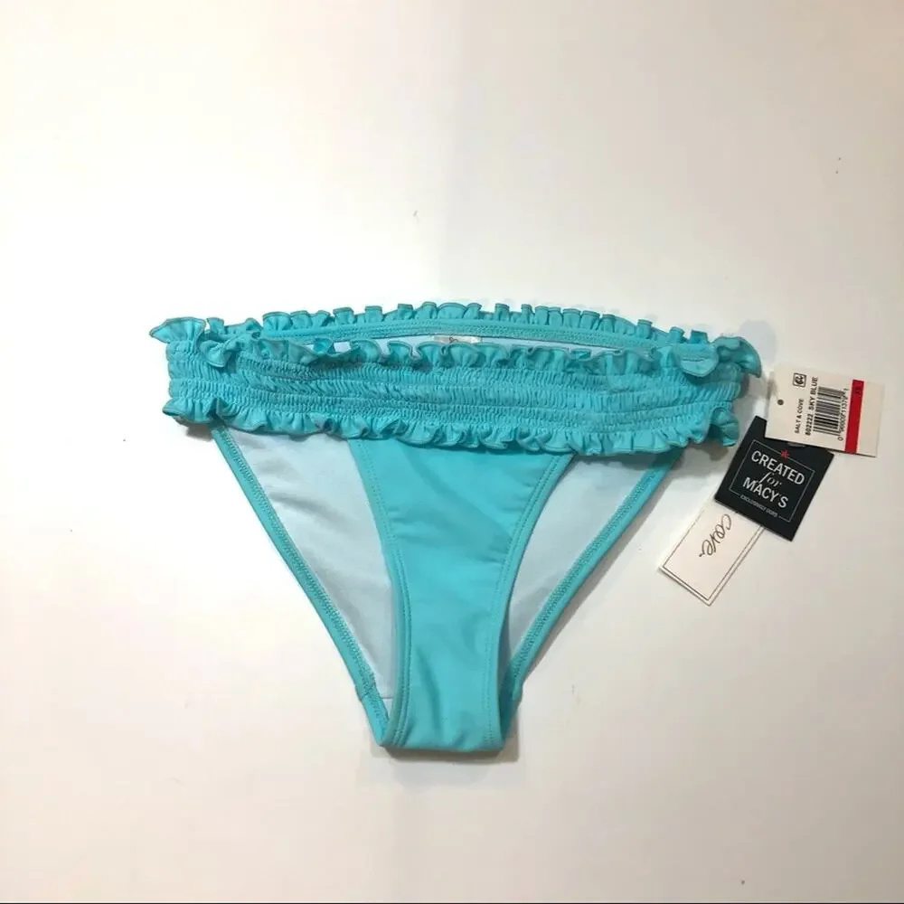 Salt + Cove Blue Smocked Bikini swim Bottom